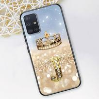 Raidės A iki J Auksinė Karūna Deimantinis Dėklas Samsung Galaxy A54 A53 A32 A52s A12 A21s A51 A22 A31 A52 A72 A11 A14 TPU Telefono Dangtelis Samsung A02s