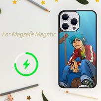 Roko grupės Gorillaz telefono dėklas, skirtas iPhone 15 14 13 12 11 Plus Pro Max, su Magsafe magnetiniu belaidžiu įkrovimu iPhone14plus beige