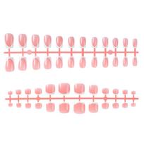 Chic French Manicure Press On Nails 48Pcs Nude White Acrylic Nail Tips Easy Apply Artificial Nails for Women and Girls