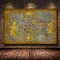 Žaidimo žemėlapis World of Warcraft drobės tapyba Sienų menas Plakatai Spaudiniai Paveikslai svetainei Miegamajam Žaidimų kambariui Namų dekoras Be rėmo 21*30cm No Frame gray