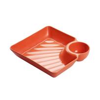 1/4 vnt. koldūnų lėkštė, neslystanti, sukraunama plastikinė panardinamoji lėkštė sušių indas 1 PCS raudona
