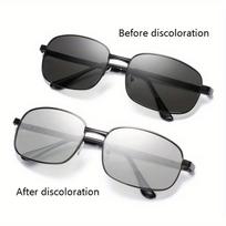1 vnt. vyriškų poliarizuotų fotochrominių mados akinių sportiniai metaliniai rėmeliai, vairavimo akiniai, automobilių aksesuarai