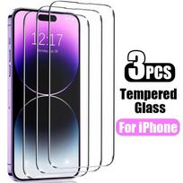 3 vnt grūdintas stiklas, skirtas iPhone 16 15 14 13 12 11 Pro Max apsauginis stiklas iPhone 16 15 14 13 12 11 XR XS Max ekrano apsauga iPhone 16 Pro gryna
