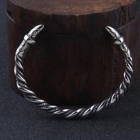 YABEME Viking Raven Head Crow Bracelet Norse Mythology Odin's Vintage Cuff Arm Ring Animal Amulet Pagan Cool Jewelry Men's and Women's Gifts black