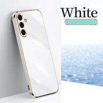 Blizgus padengtas telefono dėklas, skirtas Samsung Galaxy A06 A16 S24FE S23 A15 A25 A35 A55 A14 A24 A04E A34 A54 A52 silikoninis apsauginis dangtelis A06 balta