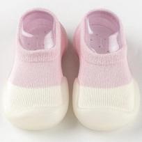 1pair Baby First Walker Toddler Shoes Non-slip Comfortable Silicone Soft Sole Casual Indoor Floor Socks Knit Booties for Newborn 18 19 11.5cm) rožinė