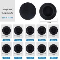 Atminties putplasčio ausinių ausinės – nuo ​​35 iki 75 mm 18MM 1 piece black