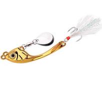 Spinneris 7g 10g 15g Metalinis Vibu Žvejybos Masalas Trollingui Besisukantis Šaukštelis Vobleris Skęstantis Kietas Masalas Su Blizgučiu Pesca Ešeriams Lydekoms 7g/5cm auksas