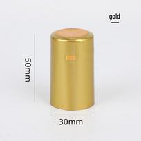 PVC raudonojo vyno butelio karščiui susitraukiantis dangtelis su lengvai patraukiama guma 30*50mm auksas