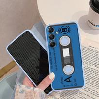 Vintage Tape Case For iPhone Samsung A55 S24 FE S25 M35 A06 Xiaomi Redmi Note 13 Pro 14C Huawei Honor 200 Shockproof Anti-Scratch Matte Phone Cover Samsung Galaxy S9 Plus mėlyna