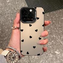 IMD Spalvingas telefono dėklas iPhone 11 13 16 Pro Max iPhone 14 15 Pro Max 12 13 Pro Max Samsung S24 A55 S23 A05 S25 A54 A06 S22 A15 A52S A34 A14 Samsung A05 4G juoda