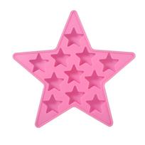 Penkių žvaigždučių formos šauni silikoninė ledukų forma, šaldymo formelė, įrankiai klubui, barui, vakarėliui (Rožinis) pink