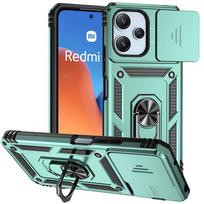 „Xiaomi Redmi 12 4G“ dėklo žiedo laikiklio smūgiams atsparūs šarvai telefonų dėklai, skirti „Redmy Redmi 12 Redmi12 4g 2023“, slankiojančio objektyvo apsauginis dangtelis For Redmi 12 4G juoda