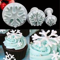 3 vnt. snaigių fondant tortą puošiantis Sugarcraft pjaustytuvas stūmoklio formos forma balta
