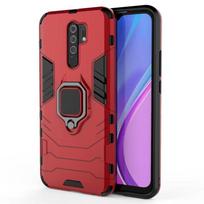 For Xiaomi Redmi 9 Back Cover Phone Case Shockproof Armor Anti-Fall Metal Ring Holder Magnetic Protect Funda Coque Cases CHINA&For Xiaomi Redmi 9 raudona