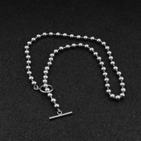 Europietiško ir amerikietiško minimalizmo stiliaus karoliukų grandinėlė su OT užsegimu - unisex trumpas universalus dizainas. Bead Chain 4MM OT Closure 50CM
