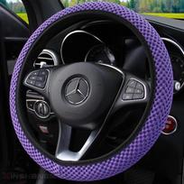 Automobilio vairo užvalkalas, universalus visais sezonais, aukščiausios klasės, vasarinis neslystantis ir prakaitą sugeriantis vairo rankenos užvalkalas violetinė