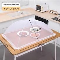 Didelė pop-up baltos tinklinės maisto apsaugos palapinė - Sulankstoma, skalbiama, permatomas tinklelis, ideali lauko iškyloms, kepsninėms ir vakarėliams, apsaugo nuo vabzdžių 60*40cm balta