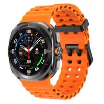 Jūrinė apyrankė skirta Samsung Galaxy Watch 7 ultra dirželis 47mm Priedai Sportinis silikonas Apyrankė correa Galaxy Watch ultra Strap 47mm galaxy watch 7 ultra oranžinė