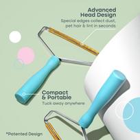 Special Pet Hair Removal Tool Multi Fabric Edge and Carpet Rake by Uproot Clean Cat Fur Remover for Couch, Pet Towers, Rugs, Cat Mats and Trunks mėlyna