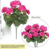 Dirbtinės obels žiedai, pelargonijos, dirbtinės gėlės, namų svetainės dekoracija ir žaliųjų augalų kompozicija 1pc rožinė raudona spalva