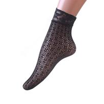 Summer-Ready Black Fishnet Lace Stockings: Odor-Resistant, Sweat-Absorbing, Sexy, Thin Jacquard Short Socks for Women One Size