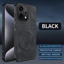 Magnetinis dėklas, skirtas Oppo Reno 14 Pro Reno14 F 14 FS 5G MagSafe, su Napa tekstūros PU silikono odos galiniu dangteliu, atsparus smūgiams buferis For Oppo Reno14 Pro juoda