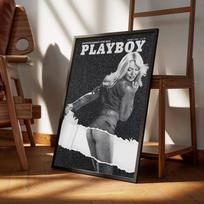 Sexy Female Celebrities Magazine Playboy Canvas Painting Poster HD Quality Poster Wall Art Painting Study Room Wall Decor 21x30cm Unframed black
