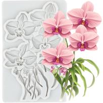 Orchid Flower Silicone Mold Flower Fondant Molds Cake Decorating Tools Cupcake Topper Candy Resin Clay Chocolate Gumpaste Mold pilka spalva