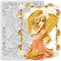 Angel Silicone Molds Picture Frame Fondant Mold Cake Decorating Tools Cupcake Topper Candy Chocolate Gumpaste Mold pilka spalva