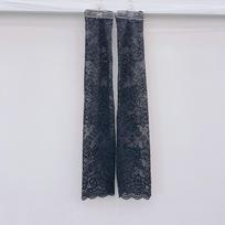 Vasaros nėriniuoti saulės apsaugos rankogiai moterims, ilgi pirštinės be pirštų vairavimui, elastingi, apsaugantys nuo saulės nudegimo rankogiai, seksuali riešo pirštinė juoda