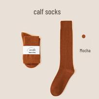 Women's Premium Cotton Mid-Calf & Thigh-High Socks: Versatile for All Seasons, Black 35-40 Women Universal Size