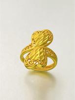 24K Gold Plated Adjustable Brass Ring - Personalized High-End Design Adjustable