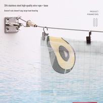 Neklijuojamas ištraukiamas plieninės vielos užuolaidų karnizas tamsinančioms ir plonoms užuolaidoms Base Hanging Hook 1 with Screws