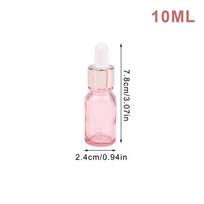 Lašintuvų buteliukai daugkartinio pildymo 5-100 ml rožinis dangtelis kosmetinė talpykla rožinis stiklas aromaterapijai skystas pipetė eteriniam masažui 10ml