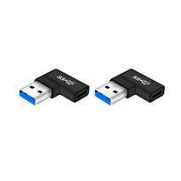 Pack Of 2 USB C to USB 3.0 Adapter Right Angle 90 Degree Type C Plug for Smartphones Laptops and More Devices