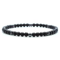 4mm Small Beaded Bracelet Men Natural Hematite Onyx Volcanic Rock Braslet Homme Charm Braclet Male Accessories Gift For Husband