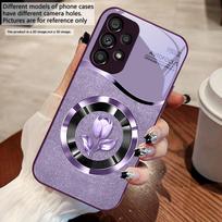 Auksinis apskritimas tulpė Skirta Samsung S 25 S25 Edge S25Ultra S8 9 S10 20 U ltra S21 Pro S22 Plus S23 FE S24 Ultra Stiklinis telefono dėklas Galaxy S8