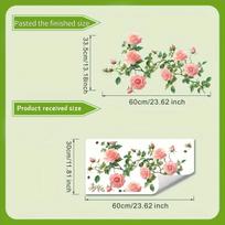 Bijūno Gėlės Vijoklio Langų Lipdukas Miegamojo Balkono Stiklo Namų Dekoravimui Lipnus Sienos Menas 30x60cm įvairiaspalvis
