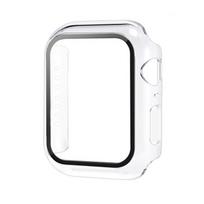 Tempered Glass+cover For Apple Watch 9 8 41mm 45mm 42mm 38mm PC bumper Screen Protector Case iWatch series 7 6 5 4 se 44mm 40mm 45mm gryna