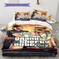 Grand Theft Auto rašto patalynė, Antklodžių komplektas, Antklodės užvalkalas, Pagalvės užvalkalas, Namų gimtadienio dovana (1 * antklodės užvalkalas + 2 * pagalvės užvalkalai, be šerdies) 135x200cm