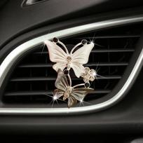 Air Freshener Butterfly Car-styling Car Perfume Natural Smell Air Conditioner Butterfly Diamond Aromatherapy Decoration Clip Black