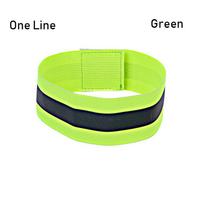 Reflector Wristband Warning Armband Cycling Reflective Strips Sport Tape Bike Safety Alert one line žalia