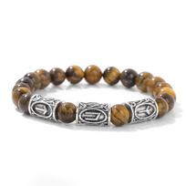 Noter Mantra apyranke vyrams 6mm Howlite Lava Tiger Eyes Karoliukai Braslet Viking Aksesuarai Pulseras Para Hombre Tibeto apyranke