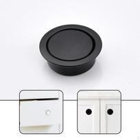 Paslėpta įleidžiama rankena, apvali 42 mm, įleidžiama durų, daugiafunkcinė stumdomoms durims Black