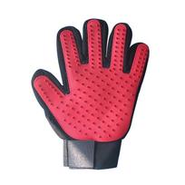 Cat & Dog Grooming Gloves: Pet Hair Remover, Shedding Comb, Petting Brush Right Hand raudona