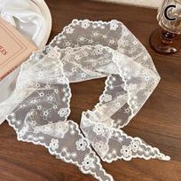 Retro Nėrinių Bandana Galvos Juosta Spausdinimo Plaukų Skara Bohemiška Trikampė Skara Plaukų Juostos Moterims Mergaitėms Madinga Saldus Skarelė C gray