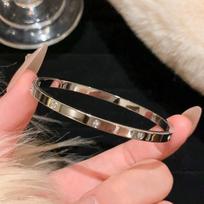 Titanium Steel Bracelet - Luxurious and High-end Full-diamond Bracelet - Silver Couple Set Full-star Bracelet  HY&SZ53-2-2