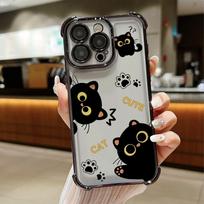 Lovely Cartoon Black Cat Case for Apple iPhone 17 Pro Max 12 Plus 14 Air 16 Pro 13 15 16e 11 Phone Cover iPhone 16e