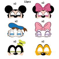 12 vnt. Disney Mikės Pūkuotuko vakarėlio dekoracija Popieriniai akiniai Kaukė Nuotraukų Cosplay Reikmenys Vakarėlio reikmenys 12pcs